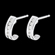 Orecchini Mezze Lune oro bianco pav�  - 0.22 carati - 12 diamanti