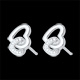 Boucles d'oreilles puces Doubles coeurs - Argent Diamant