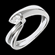 Anillo Solitario oro blanco ondina