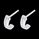 Orecchini Mezza Luna pav� - oro bianco  - 12 diamanti