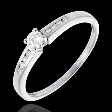 bijouterie Solitaire Octave or blanc (GM) - 0.27 carats - 9 diamants