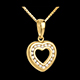 Pendentif coeur en abyme  - or jaune pav� - 0.25 carat - 18 diamants