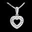 bijou or Pendentif coeur en abyme (GM) - or blanc pav� - 0.25 carats - 18 diamants