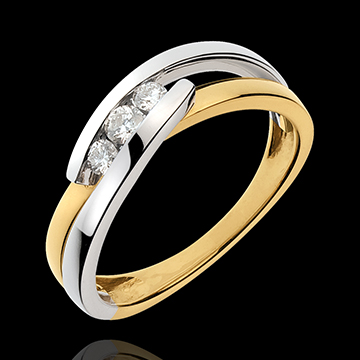 vente Bague trilogie S�r�nade or jaune - or blanc - 3 diamants