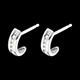 Orecchini Mezza Luna pav� oro bianco  - 12 diamanti
