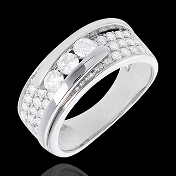 bijouteries Trilogie bipolaire or blanc pav�e  - 0.86 carats - 35 diamants