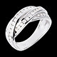 Bague tress�e or blanc pav�e - 0.63 carats - 38 diamants