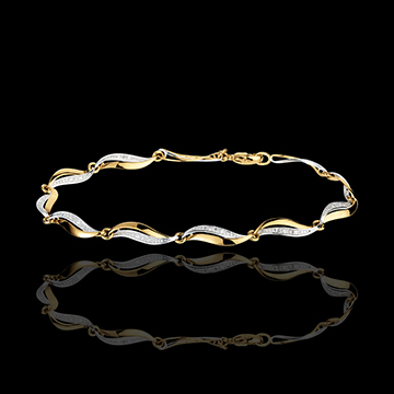 bijou Bracelet Torsade or jaune - 22 diamants