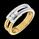 vente on line bague diapason trilogie or jaune or blanc diamants