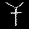 cadeau femme Pendentif  croix en or blanc - 17 diamants