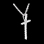 mariage Pendentif  croix en or blanc - 17 diamants