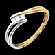 Anillo Triolog�a alegr�a oro amarillo - oro blanco - 3 diamantes