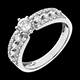 Solitaire Tsarine or blanc pav� - diamant 0.28 carat - 41 diamants