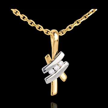 bijouterie Pendentif sinogramme trilogie - 3 diamants