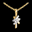 bijoux or Pendentif sinogramme trilogie - 3 diamants