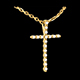 Colgante cruz empedrado oro amarillo - 17 diamantes
