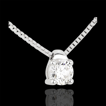 cadeau femmes   Collier solitaire or blanc (TGM)  - 0.26 carats