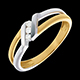 Triolog�a uni�n oro amarillo y blanco - 3 diamantes
