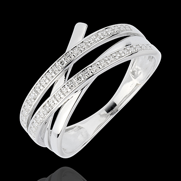 bijouterie Bague Tourbillon or blanc - 6 diamants