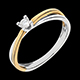 Solitaire Duetino or jaune-or blanc - 0.08 carat