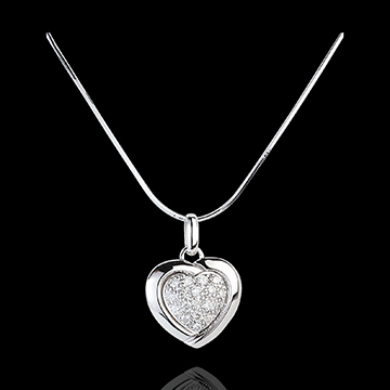 mariages Pendentif Sweet Heart�Blanc - 18 diamants