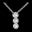 bijouteries Collier trilogie filante or blanc - 3 diamants