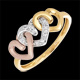Anillo tres corazones tres oros y diamantes