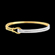 Pulsera doble junco grapa oro amarillo- oro blanco empedrado - 0.32 quilates - 54 diamantes