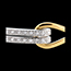 cadeaux femme Double jonc agrafe or jaune- or blanc pav� - 0.32 carats - 54 diamants