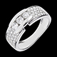 bijou bague trilogie serrure pavee or blanc