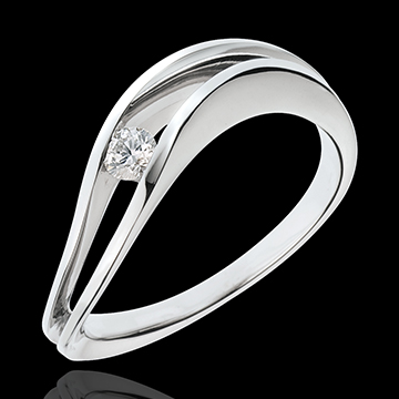 achat Solitaire Onde de nuit or blanc