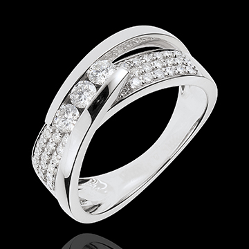 cadeaux femmes Trilogie Funambule or blanc pav� - 0.62 carats - 45 diamants