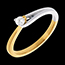 mariages Solitaire Broche or jaune-or blanc (PM)