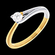 Solit�rring Broche in Gelb- und Weissgold - 0.23 Karat