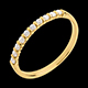 Trauring semi pav� in Gelbgold - Krappenfassung  - 10 Diamanten