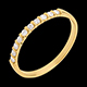 Fede nuziale oro giallo semi pav� - incastonatura a Barrette - 10 diamanti