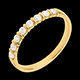 Trauring semi pav� in Gelbgold - Krappenfassung  - 0.3 Karat - 8 Diamanten