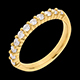Diamanten-Trauring semi pav� in Gelbgold - Krappenfassung  - 0.5 Karat - 11 Diamanten
