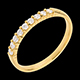 Fede nuziale oro giallo semi pav� - incastonatura Griffe - 0.25 carati - 9 diamanti