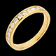 Trauring zur H�lfte mit Diamanten besetzt in Gelbgold - Kanalfassung - 0.3 Karat - 10 Diamanten
