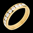 bijou or   Alliance or jaune semi pav�e - serti rail  - 0.75 carats - 9 diamants