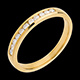Wedding ring yellow gold paved-channel setting - 11 diamonds