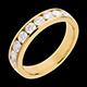 Trauring zur H�lfte mit Diamanten besetzt in Gelbgold - Kanalfassung  - 1 Karat - 9 Diamanten