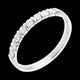 Trauring zur H�lfte mit Diamanten besetzt in Weissgold - Krappenfassung  - 0.3 Karat - 8 Diamanten