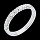 Alliance or blanc semi pav�e - serti barrettes - 0.5 carats - 8 diamants