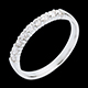 Trauring zur H�lfte mit Diamanten besetzt in Weissgold - Krappenfassung  - 0.25 Karat - 9 Diamanten