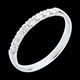 Trauring zur H�lfte mit Diamanten besetzt in Weissgold - Krappenfassung  - 0.25 Karat - 8 Diamanten