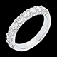 Trauring semi pav� in Weissgold - Krappenfassung  - 1 Karat - 9 Diamanten