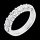 Trauring zur H�lfte mit Diamanten besetzt in Weissgold - Krappenfassung  - 1.5 Karat - 7 Diamanten