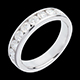 Alianza oro blanco semi empedrado - engaste ra�l - 1 quilates - 9 diamantes